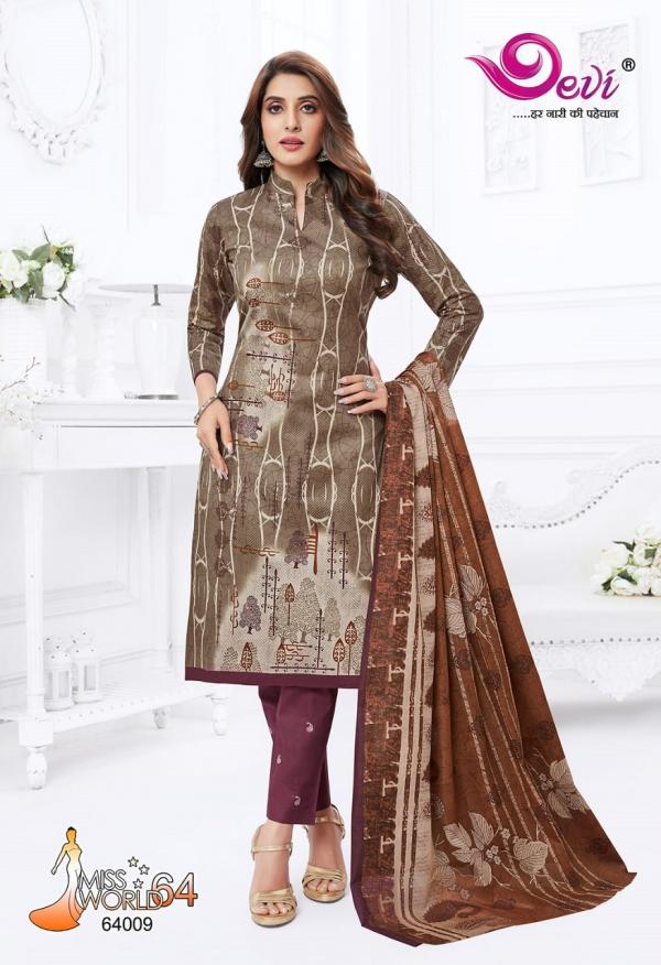 Devi Miss World Vol-64 Cambric Cotton Designer Dress Material